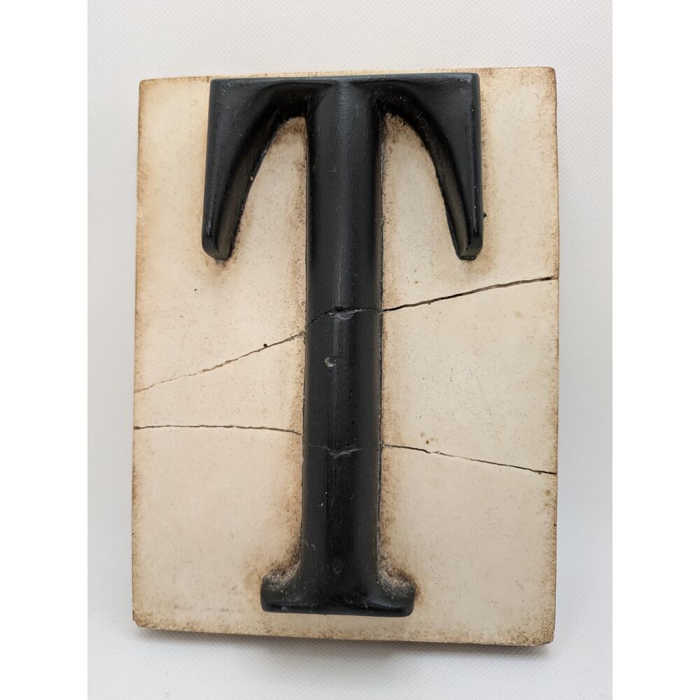 Sid Dickens Letter T Initials Block Cream and Black Wall Decor